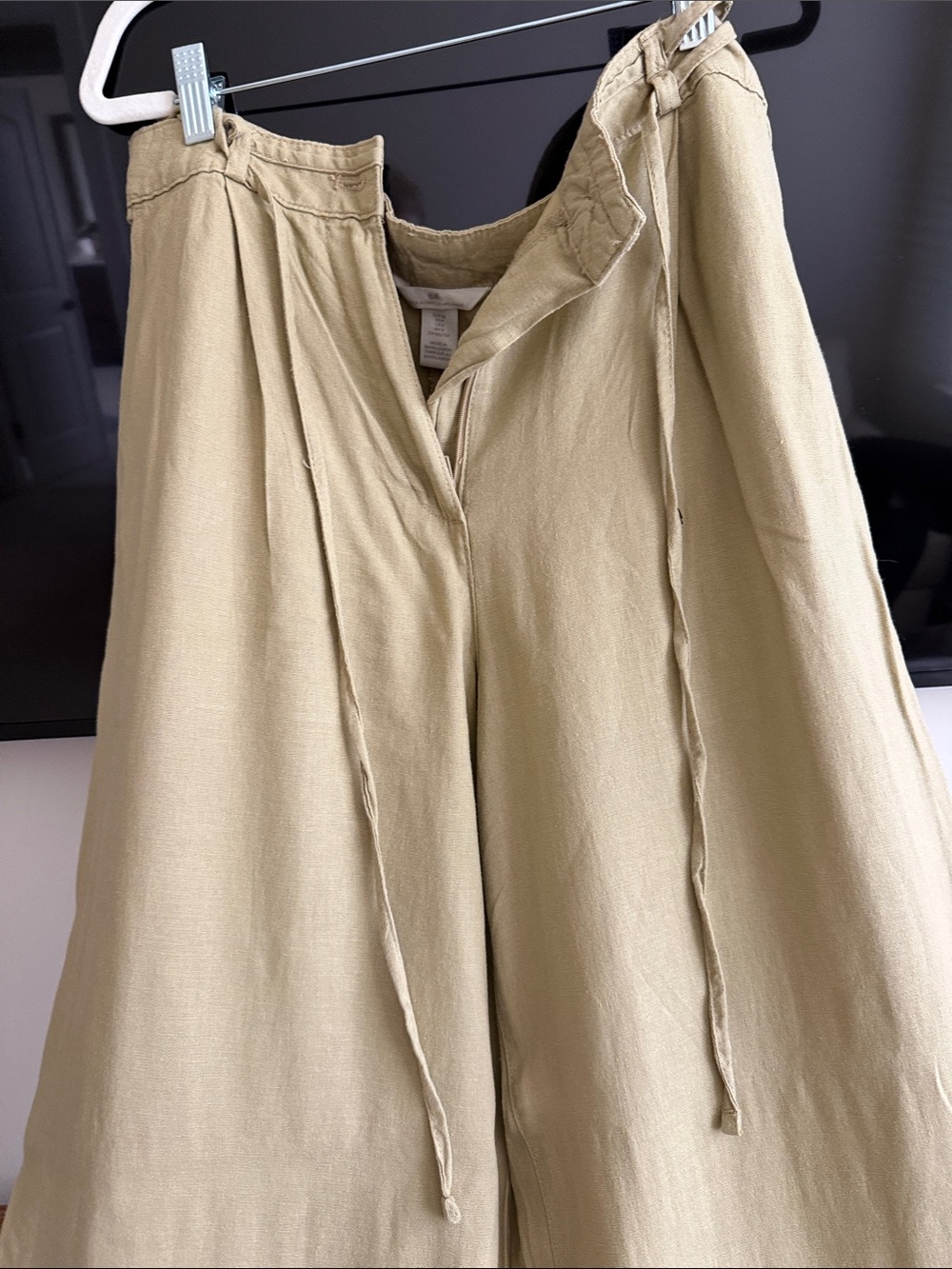 H&M Olive Green Linen-Blend Pants - Picture 4 of 4